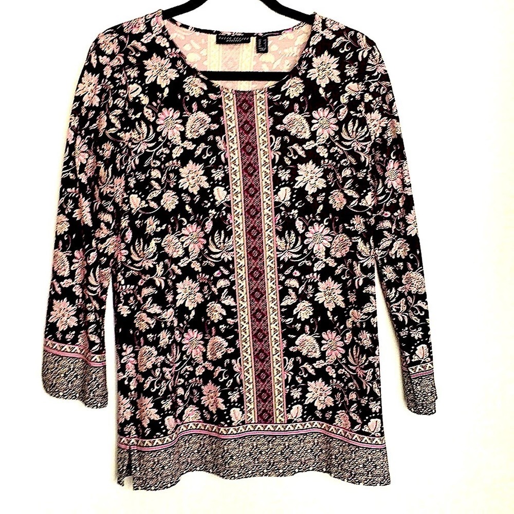 Susan Graver woman soft smooth comfortable no-wrinkle machine-wash blouse Sz XS
